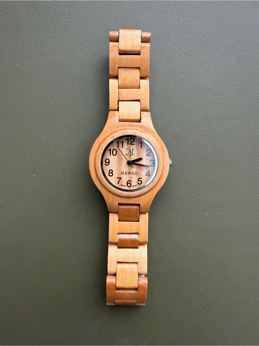 Martin & Macarthur Wooden Link Watch - Natural Brown